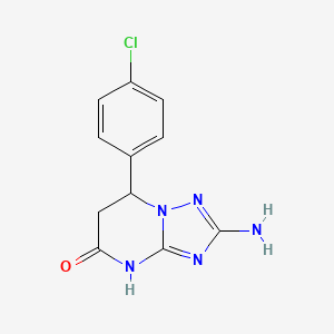 molecular formula C11H10ClN5O B4029457 2-amino-7-(4-chlorophenyl)-6,7-dihydro[1,2,4]triazolo[1,5-a]pyrimidin-5(4H)-one 