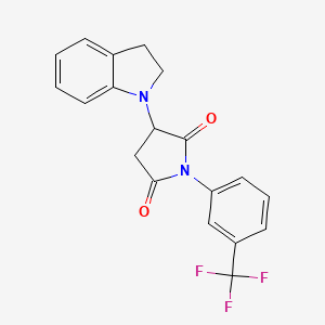 molecular formula C19H15F3N2O2 B4029461 3-(2,3-dihydro-1H-indol-1-yl)-1-[3-(trifluoromethyl)phenyl]pyrrolidine-2,5-dione 