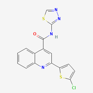 2-(5-chlorothiophen-2-yl)-N-(1,3,4-thiadiazol-2-yl)quinoline-4-carboxamide