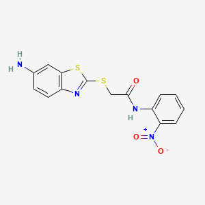 2-[(6-amino-1,3-benzothiazol-2-yl)sulfanyl]-N-(2-nitrophenyl)acetamide