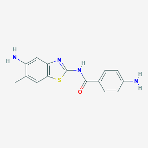 molecular formula C15H14N4OS B402952 4-Amino-N-(5-amino-6-methyl-benzothiazol-2-yl)-benzamide 