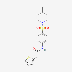 N-{4-[(4-methylpiperidin-1-yl)sulfonyl]phenyl}-2-(thiophen-2-yl)acetamide