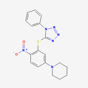 1-{4-NITRO-3-[(1-PHENYL-1,2,3,4-TETRAZOL-5-YL)SULFANYL]PHENYL}PIPERIDINE