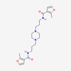 molecular formula C22H32N4O4 B4029629 2-METHYL-N-[3-(4-{3-[(2-METHYLFURAN-3-YL)FORMAMIDO]PROPYL}PIPERAZIN-1-YL)PROPYL]FURAN-3-CARBOXAMIDE 