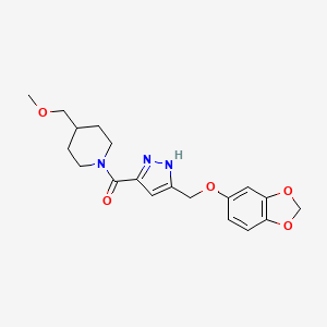 [5-(1,3-benzodioxol-5-yloxymethyl)-1H-pyrazol-3-yl]-[4-(methoxymethyl)piperidin-1-yl]methanone