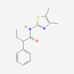 molecular formula C15H18N2OS B4029661 N-(4,5-dimethyl-1,3-thiazol-2-yl)-2-phenylbutanamide 