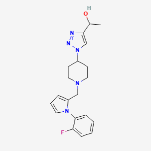 molecular formula C20H24FN5O B4029680 1-[1-(1-{[1-(2-fluorophenyl)-1H-pyrrol-2-yl]methyl}-4-piperidinyl)-1H-1,2,3-triazol-4-yl]ethanol trifluoroacetate (salt) 