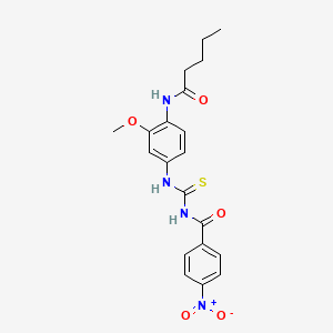 molecular formula C20H22N4O5S B4029712 N-({[3-methoxy-4-(pentanoylamino)phenyl]amino}carbonothioyl)-4-nitrobenzamide 