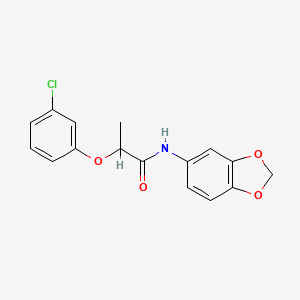 N-(1,3-benzodioxol-5-yl)-2-(3-chlorophenoxy)propanamide