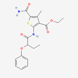 Ethyl 5-carbamoyl-4-methyl-2-[(2-phenoxybutanoyl)amino]thiophene-3-carboxylate