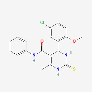 6-(5-chloro-2-methoxyphenyl)-4-methyl-N-phenyl-2-sulfanyl-1,6-dihydropyrimidine-5-carboxamide