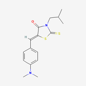 (5Z)-5-{[4-(DIMETHYLAMINO)PHENYL]METHYLIDENE}-3-(2-METHYLPROPYL)-2-SULFANYLIDENE-1,3-THIAZOLIDIN-4-ONE