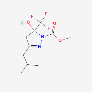 methyl 5-hydroxy-3-isobutyl-5-(trifluoromethyl)-4,5-dihydro-1H-pyrazole-1-carboxylate