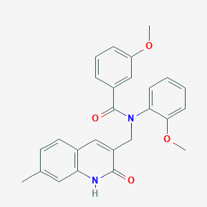 molecular formula C26H24N2O4 B4029847 N-[(2-hydroxy-7-methyl-3-quinolinyl)methyl]-3-methoxy-N-(2-methoxyphenyl)benzamide 