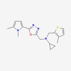 N-{[5-(1,5-dimethyl-1H-pyrrol-2-yl)-1,3,4-oxadiazol-2-yl]methyl}-N-[(3-methyl-2-thienyl)methyl]cyclopropanamine