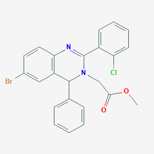 molecular formula C23H18BrClN2O2 B402986 methyl [6-bromo-2-(2-chlorophenyl)-4-phenylquinazolin-3(4H)-yl]acetate CAS No. 328271-34-7