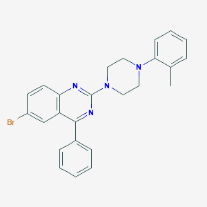 molecular formula C25H23BrN4 B402988 6-Bromo-2-[4-(2-methylphenyl)piperazin-1-yl]-4-phenylquinazoline CAS No. 330676-78-3