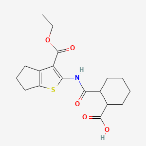 2-{[3-(ethoxycarbonyl)-5,6-dihydro-4H-cyclopenta[b]thiophen-2-yl]carbamoyl}cyclohexanecarboxylic acid