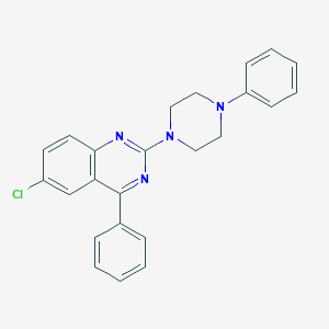 molecular formula C24H21ClN4 B402992 6-Chloro-4-phenyl-2-(4-phenylpiperazin-1-yl)quinazoline CAS No. 324759-79-7