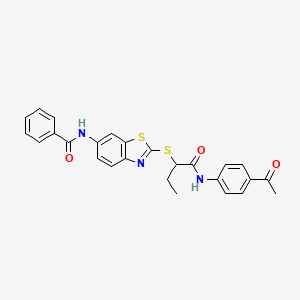 N-[2-({1-[(4-acetylphenyl)amino]-1-oxobutan-2-yl}sulfanyl)-1,3-benzothiazol-6-yl]benzamide