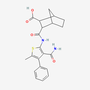 3-[(3-Carbamoyl-5-methyl-4-phenylthiophen-2-yl)carbamoyl]bicyclo[2.2.1]heptane-2-carboxylic acid