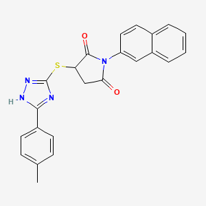 3-{[5-(4-methylphenyl)-4H-1,2,4-triazol-3-yl]sulfanyl}-1-(naphthalen-2-yl)pyrrolidine-2,5-dione