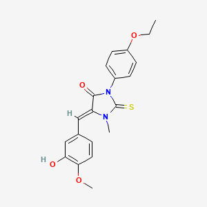 (5Z)-3-(4-ethoxyphenyl)-5-[(3-hydroxy-4-methoxyphenyl)methylidene]-1-methyl-2-sulfanylideneimidazolidin-4-one