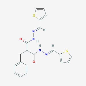 molecular formula C20H18N4O2S2 B403006 2-benzyl-N'~1~,N'~3~-bis(2-thienylmethylene)malonohydrazide 