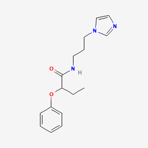 molecular formula C16H21N3O2 B4030079 N-[3-(1H-imidazol-1-yl)propyl]-2-phenoxybutanamide 