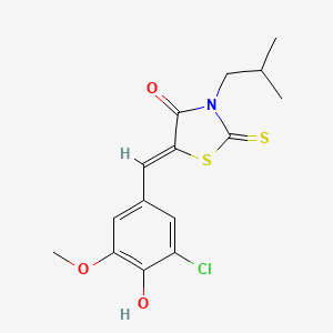 molecular formula C15H16ClNO3S2 B4030099 5-(3-chloro-4-hydroxy-5-methoxybenzylidene)-3-isobutyl-2-thioxo-1,3-thiazolidin-4-one 