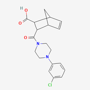 molecular formula C19H21ClN2O3 B4030110 3-{[4-(3-Chlorophenyl)piperazin-1-yl]carbonyl}bicyclo[2.2.1]hept-5-ene-2-carboxylic acid 