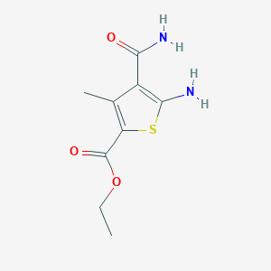 molecular formula C9H12N2O3S B403018 Ethyl 5-amino-4-carbamoyl-3-methylthiophene-2-carboxylate CAS No. 438531-05-6