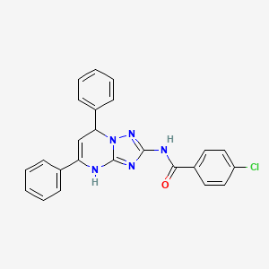 4-CHLORO-N-{5,7-DIPHENYL-4H,7H-[1,2,4]TRIAZOLO[1,5-A]PYRIMIDIN-2-YL}BENZAMIDE