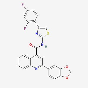 molecular formula C26H15F2N3O3S B4030207 2-(1,3-benzodioxol-5-yl)-N-[4-(2,4-difluorophenyl)-1,3-thiazol-2-yl]-4-quinolinecarboxamide 