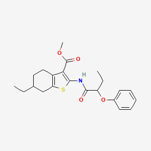 molecular formula C22H27NO4S B4030236 methyl 6-ethyl-2-[(2-phenoxybutanoyl)amino]-4,5,6,7-tetrahydro-1-benzothiophene-3-carboxylate 