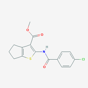 molecular formula C16H14ClNO3S B403026 methyl 2-[(4-chlorobenzoyl)amino]-5,6-dihydro-4H-cyclopenta[b]thiophene-3-carboxylate 