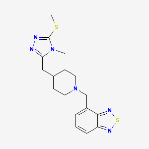 molecular formula C17H22N6S2 B4030272 4-[(4-{[4-methyl-5-(methylthio)-4H-1,2,4-triazol-3-yl]methyl}piperidin-1-yl)methyl]-2,1,3-benzothiadiazole 