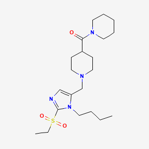 molecular formula C21H36N4O3S B4030295 1-{[1-butyl-2-(ethylsulfonyl)-1H-imidazol-5-yl]methyl}-4-(1-piperidinylcarbonyl)piperidine 