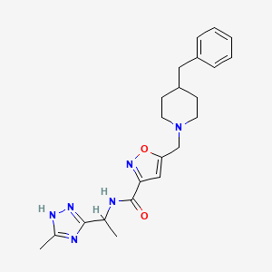 5-[(4-benzylpiperidin-1-yl)methyl]-N-[1-(5-methyl-1H-1,2,4-triazol-3-yl)ethyl]-1,2-oxazole-3-carboxamide