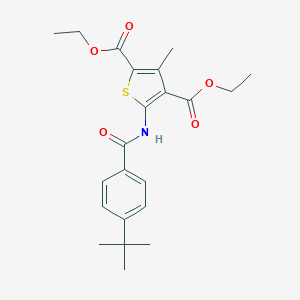 molecular formula C22H27NO5S B403032 Diethyl 5-((4-tert-butylbenzoyl)amino)-3-methyl-2,4-thiophenedicarboxylate CAS No. 303792-46-3