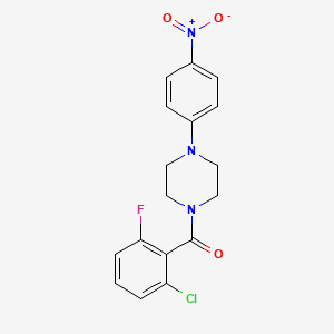 molecular formula C17H15ClFN3O3 B4030339 (2-CHLORO-6-FLUOROPHENYL)[4-(4-NITROPHENYL)PIPERAZINO]METHANONE 