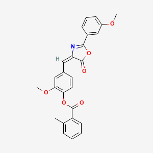 2-methoxy-4-{[2-(3-methoxyphenyl)-5-oxo-1,3-oxazol-4(5H)-ylidene]methyl}phenyl 2-methylbenzoate