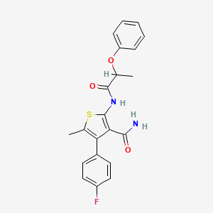 4-(4-Fluorophenyl)-5-methyl-2-[(2-phenoxypropanoyl)amino]thiophene-3-carboxamide