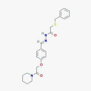 molecular formula C23H27N3O3S B403041 2-(benzylsulfanyl)-N'-{4-[2-oxo-2-(1-piperidinyl)ethoxy]benzylidene}acetohydrazide 