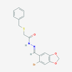 Benzylsulfanyl-acetic acid (6-bromo-benzo[1,3]dioxol-5-ylmethylene)-hydrazide