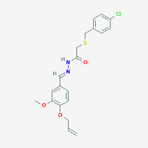 molecular formula C20H21ClN2O3S B403043 N'-[4-(allyloxy)-3-methoxybenzylidene]-2-[(4-chlorobenzyl)sulfanyl]acetohydrazide 