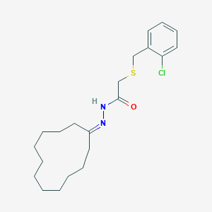 molecular formula C21H31ClN2OS B403045 2-[(2-chlorobenzyl)sulfanyl]-N'-cyclododecylideneacetohydrazide 