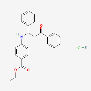 Ethyl 4-[(3-oxo-1,3-diphenylpropyl)amino]benzoate;hydrochloride