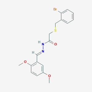 molecular formula C18H19BrN2O3S B403046 2-[(2-bromobenzyl)sulfanyl]-N'-(2,5-dimethoxybenzylidene)acetohydrazide 