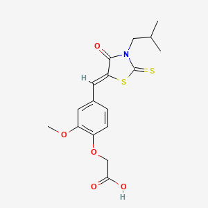 {4-[(3-isobutyl-4-oxo-2-thioxo-1,3-thiazolidin-5-ylidene)methyl]-2-methoxyphenoxy}acetic acid